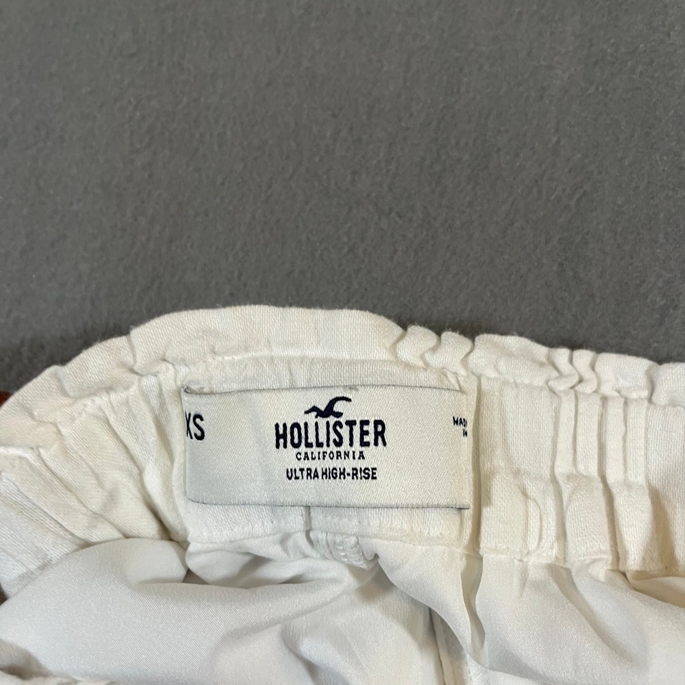 Hollister White Ultra High Rise Linen Shorts Women's‎ XS Summer Blend - Picture 3 of 8